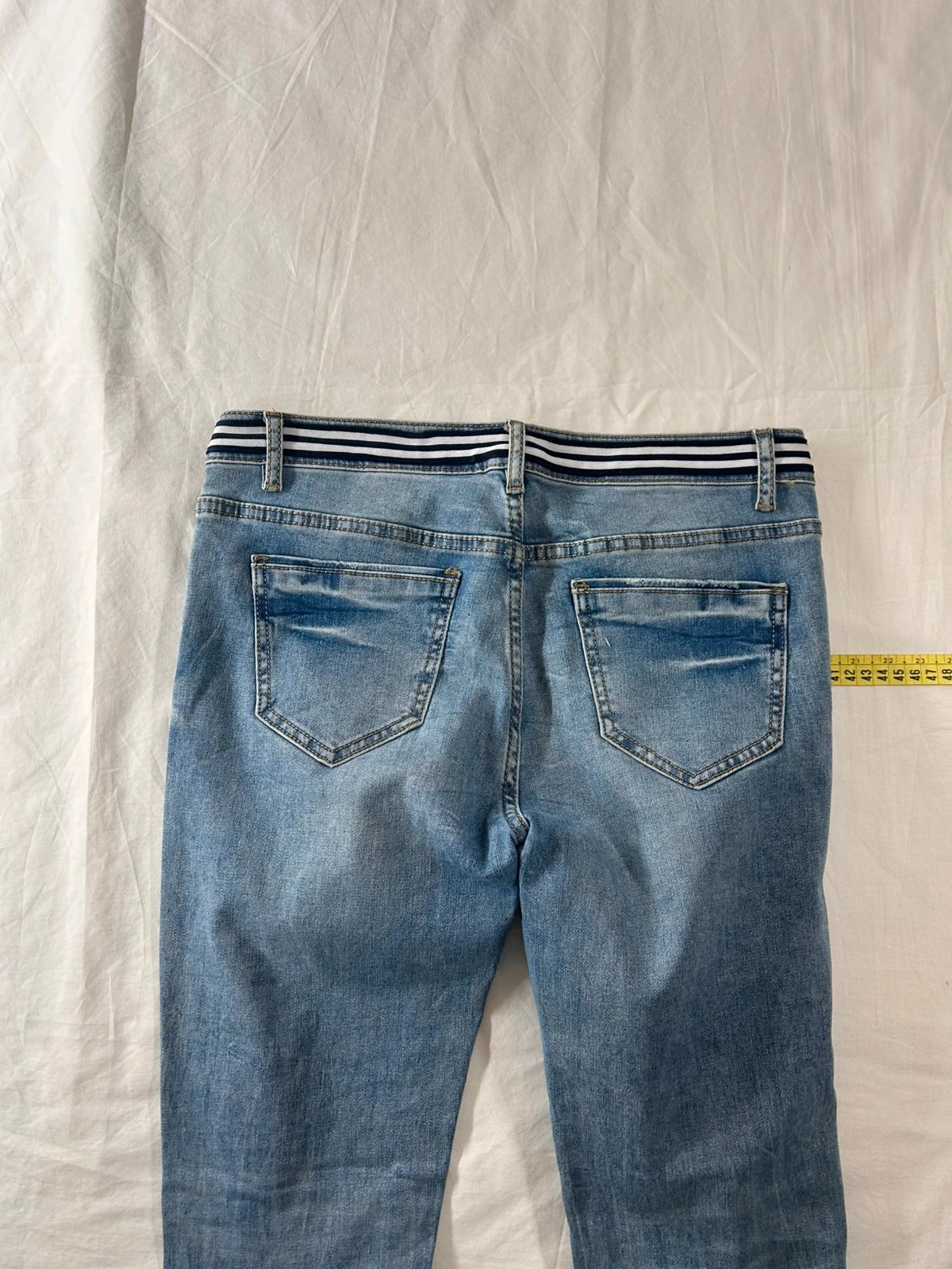 Navy blue vintage distressed jeans – photo 8